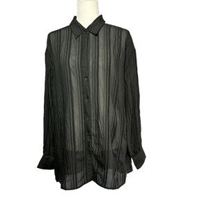 NWT Banana Republic Sheer Button Down Top